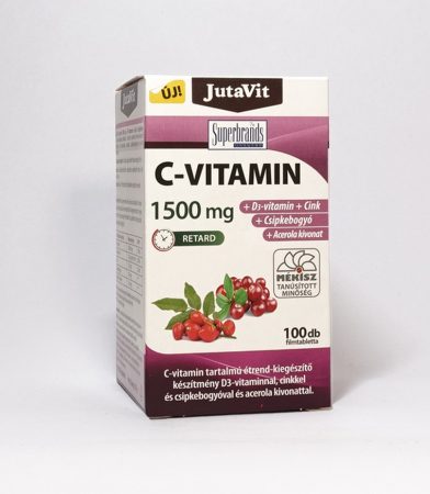 C-VIT.+D3+CINK 1500MG 100X étrend-kiegészítő tabletta csomagolása